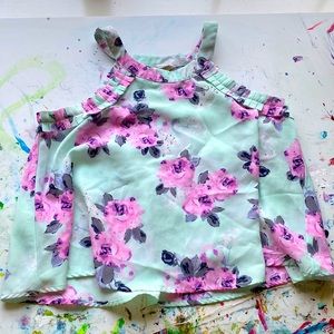 Girls Light purple and teal blouse.